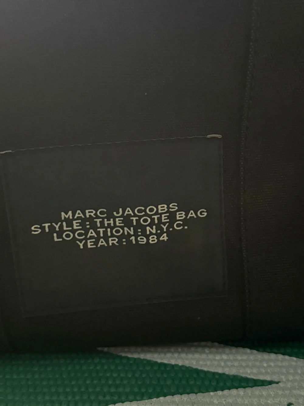 Marc Jacobs Black Canvas Tote Bag with White Logo